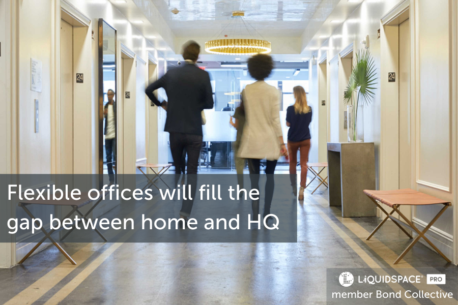 Flexible offices will fill the gap between home offices and corporate offices.