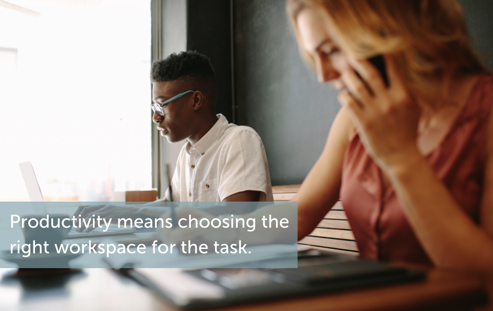 Productivity means choosing the right workspace for the task