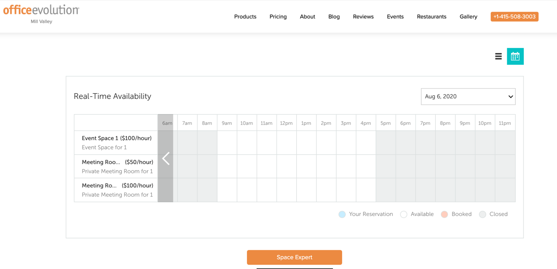 See real-time space availability on LiquidSpace.com